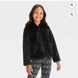 Cat & Jack Black Faux Fur Jacket